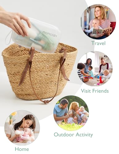 Momcozy Baby Bottle Brush Kit, Push-Press Foam Design, Green - color: Green, size: Press Bubble Style