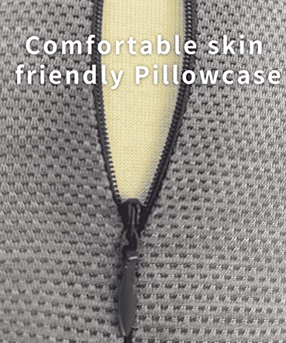 Bespilow Small Neck Roll Pillow for Sleeping, Neck Pillows for Pain Relief - color: 1 Pillow + 1 Pillowcase (Grey)