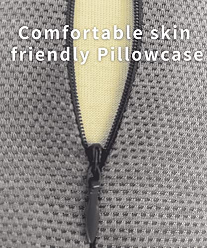 Bespilow Small Neck Roll Pillow for Sleeping, Neck Pillows for Pain Relief - color: 1 Pillow + 1 Pillowcase (Grey)