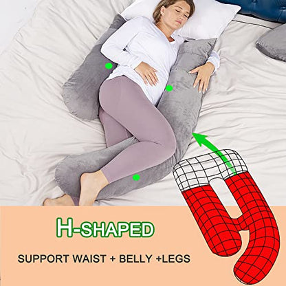 60 Inch Pregnancy Pillows for Sleeping (Gray) - color: Gray