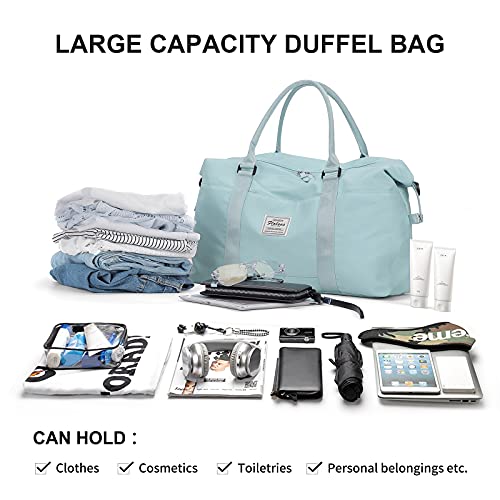 Travel Duffel Bag, Carry On Overnight Weekender Bags for Women - color: A1-Turquoise, size: Large
