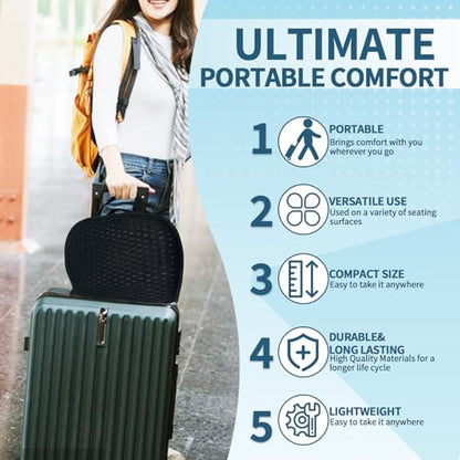 Portable Breathable Seat Cushion, Foldable Soft for Airplane Stadium