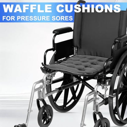 2-Pack Waffle Cushion, Inflatable Seat Cushion for Pressure Relief Seat - color: Gray/Gray