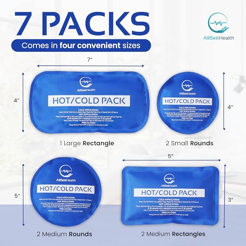 7 Piece Reusable Ice Packs for Injuries, Soft Gel Ice Packs for Cold - style: Multi-Shape 7-Pack