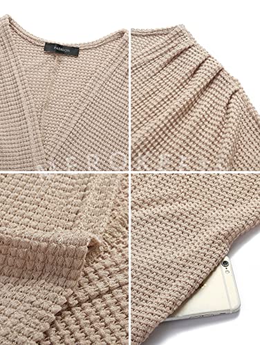 MEROKEETY Cardigan Sweaters for Women Oversized Long Cardigans Fall Outfits - color: Apricot, size: Small