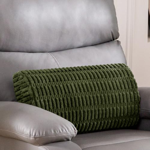 Lumbar Support Pillow for Recliner Chair/Office Chair/Couch, Memory Foam Back Support Cushion with Adjustable Strap, Recliner Cushions for Lower Back Pain Relief, Sleeping, Washable Cover, Dark Green - color: Dark Green