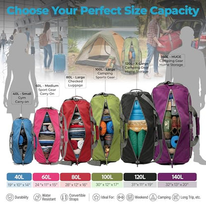 Bago Travel Duffle Bag for Women & Men. Extra Large Foldable Duffel Bags - color: SnowDepBlue, size: 140L