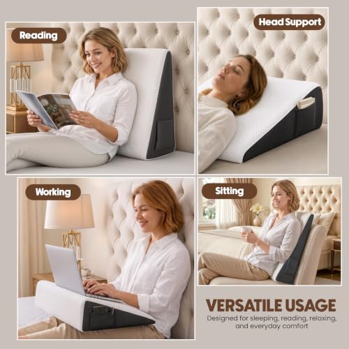 Utopia Bedding Wedge Pillow for Headboard, Memory Foam, 24x24x7 Inch