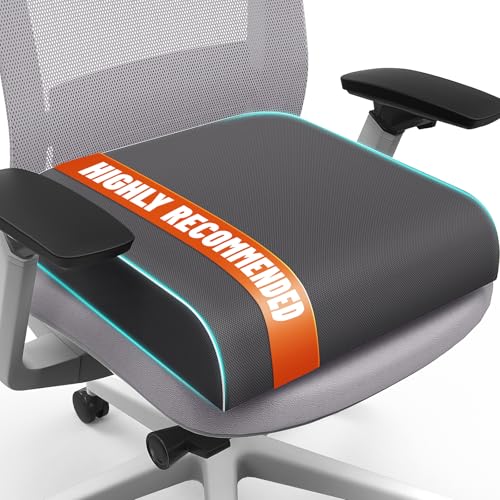 SweetSlubr Seat Cushion, Chair Pad, Memory Foam Tailbone Pain Relief - color: Gray, size: Large
