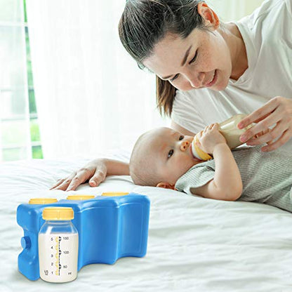 Ice Packs for Cooler & Breast Milk Storage, Reusable Contoured Freezer Pack - size: 4-Pack