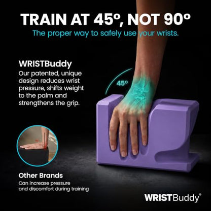 WRISTBuddy® Yoga Blocks 2 Pack, High Density Non-Slip, Hand-Shaped Design - color: Lavender
