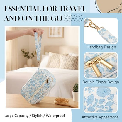 Abbylike Breastmilk Cooler Travel Bag with 2 Ice Packs, Blue Floral