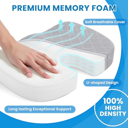 TushGuard Memory Foam Office Chair Seat Cushion - Light Grey, X-Large - color: Light Grey, size: X-Large