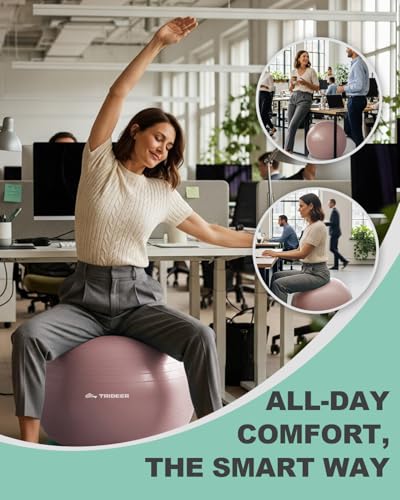 Trideer Exercise Ball Chair – Yoga Ball Chair for Office, Pregnancy & Home - color: Pink, size: XL(27-30ines/68-75cm)