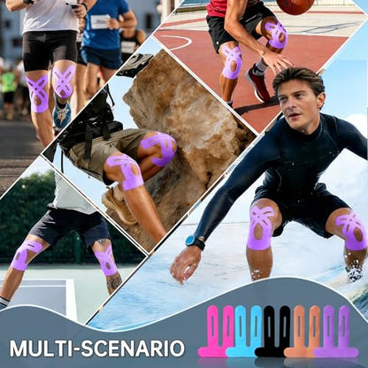 Precut Kinesiology Tape for Knees, 10 Pcs, Purple - color: Purple, size: 10 Pcs