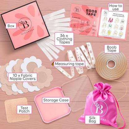 Boob Tape Premium, 5cm Wide, Breast Lift, Silicone Nipple Covers