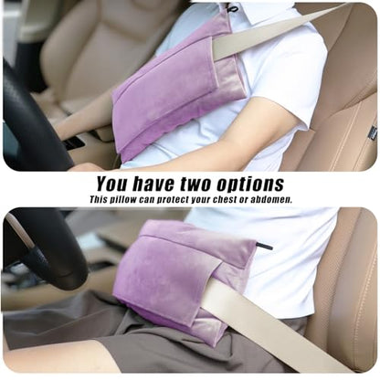 Post Surgery SeatBelt Pillow for Pregnancy Mastectomy Hysterectomy Recovery - color: Lavender