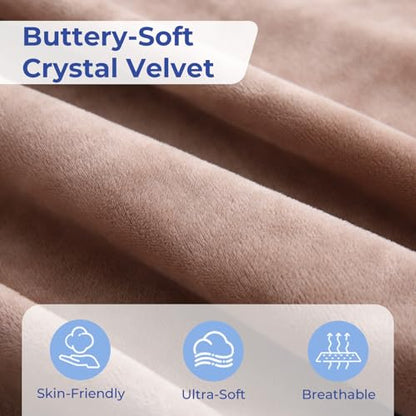 Sasttie Velvet Pregnancy Pillow Cover, U-Shaped, Brown - color: Brown