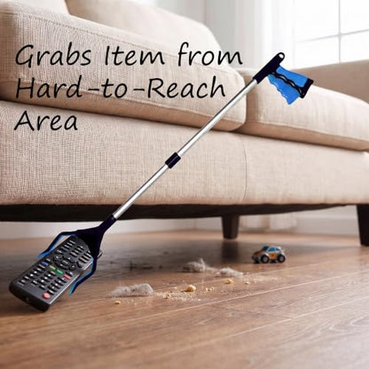 Grabber Reacher Pickup Tool – Foldable, Lightweight, Rotatable Clamp, Blue - color: Blue