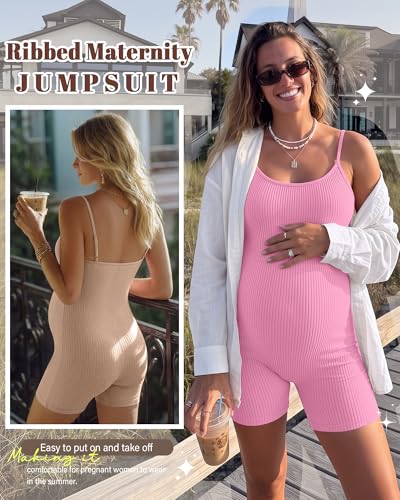 3 Pack Maternity Jumpsuits - color: Pink, Khaki, Black, size: Small