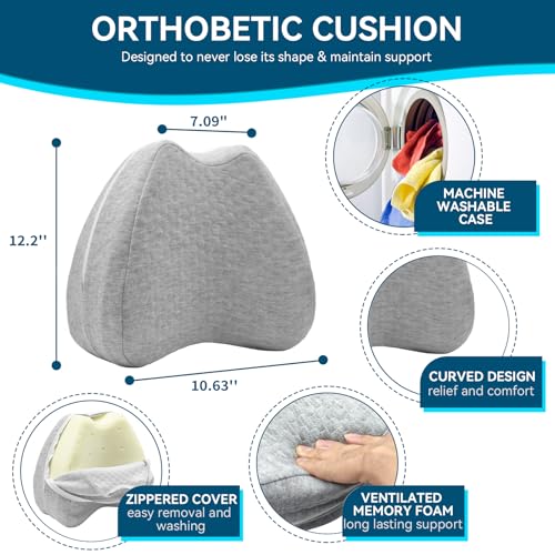 Knee Pillow for Side Sleepers Hip Pain, Leg Pillow for Side Sleeping - size: Extra Large Gray 1 Pack