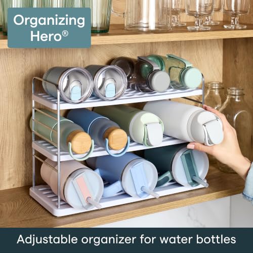 YouCopia UpSpace 12 Water Bottle Organizer, Adjustable Tumbler Cabinet Rack - size: 12 Bottle Premium
