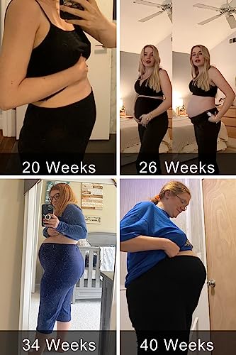 Ekouaer 2 Pack Maternity Capris Pregnancy Cropprd Pants Summer Shorts - color: Black/Black, size: Medium