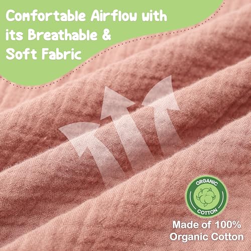 100% Organic Cotton Breastfeeding Nursing Cover 43x28 in Versatile - color: Rust