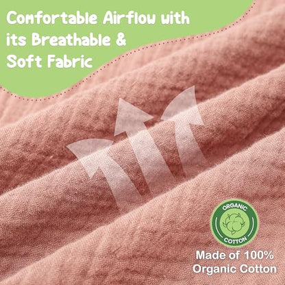 100% Organic Cotton Breastfeeding Nursing Cover 43x28 in Versatile - color: Rust