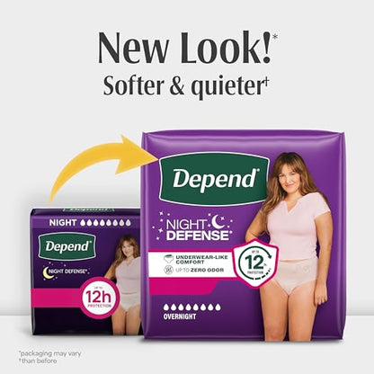 Depend Night Defense Adult Diapers for Women, Large, 56 Count - size: Large