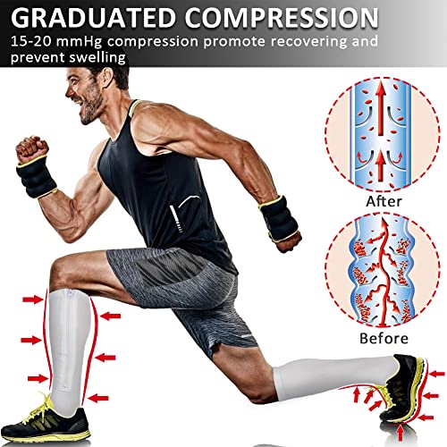 Ailaka Medical 15-20 mmHg Zipper Compression Socks Women Men - color: White, size: Small/Medium (1 Pair)