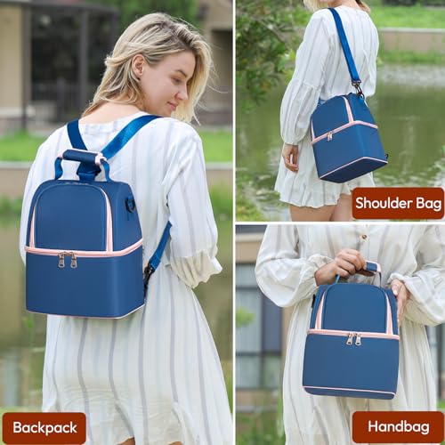 NCVI Breast Pump Backpack, Double Layer Removable, for Spectra/Medela - color: Blue