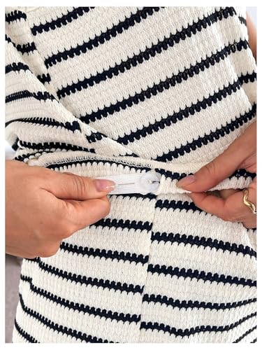 MakeMeChic Women's Maternity 2 Piece Striped Shorts Set - color: Khaki, size: X-Large