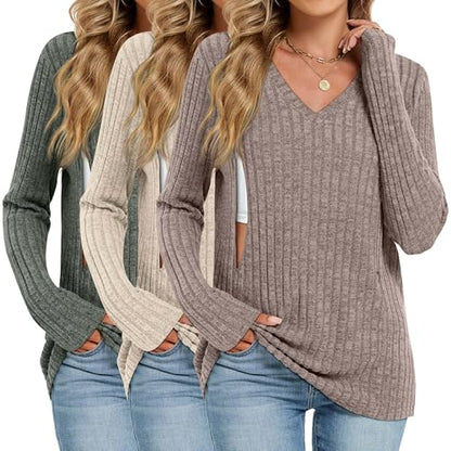 Oakgarden 3 Pack Women's Maternity Nursing Tops Mama Clothes - color: Army Green, Apricot, Coffee, size: Small