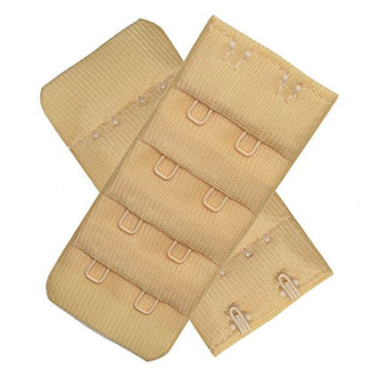 Ultra Soft Bra Extender Band Breathing Room 4 Rows Hook & Eye Extension Strap - color: 2 Hooks - 1/2 Inches Between Centers (3pcs/Pack)