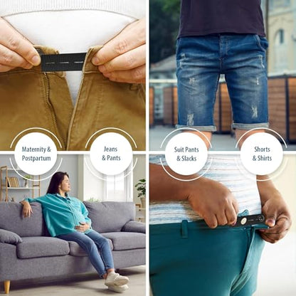 Mandala Crafts Light Gray Elastic Waist Button Extender for Pants Waistband - color: Light Gray, size: Stretchy 3.5 Inches