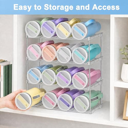 Stackable Water Bottle Organizer for Cabinet for Stanley 40 oz Tumbler - size: 3 Pack