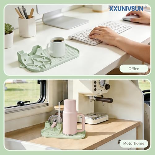 Water Bottle Drying Rack for Stanley & Owala, Silicone Mat, Matcha Green - color: Green