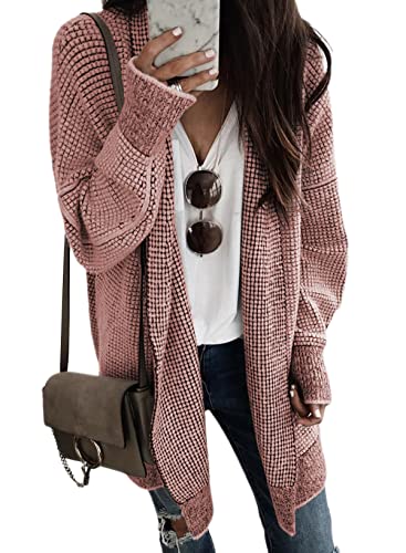 Sidefeel Cardigan Sweaters for Women 2026 Fall Outfits - color: Pink, size: Small