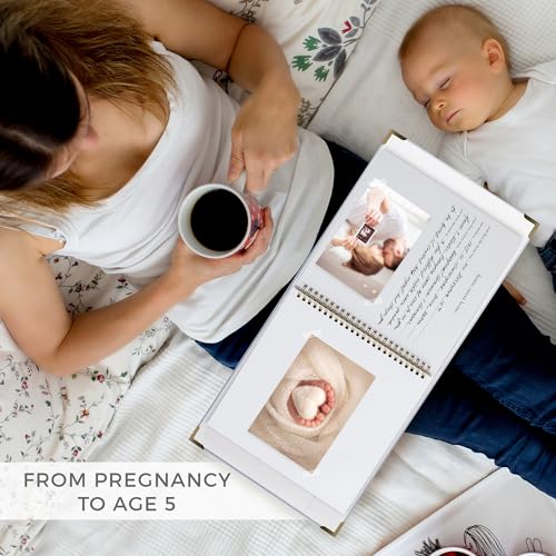 Keepsake Baby Memory Book for Boys and Girls - Timeless First 5 Year Book - color: Blue