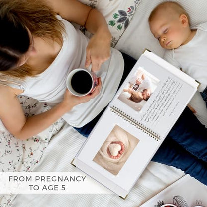 Keepsake Baby Memory Book for Boys and Girls - Timeless First 5 Year Book - color: Blue