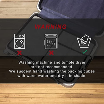 BAGAIL 6 Set Packing Cubes,Travel Luggage Packing Organizers - color: The Black, style: 6 Set