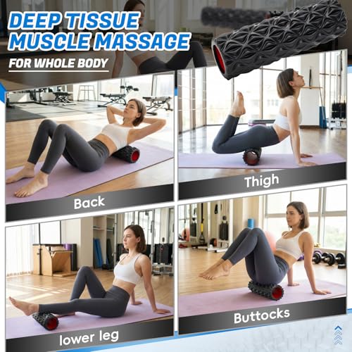Foam Roller for Deep Tissue Massager High Density Massage Roller - color: Black