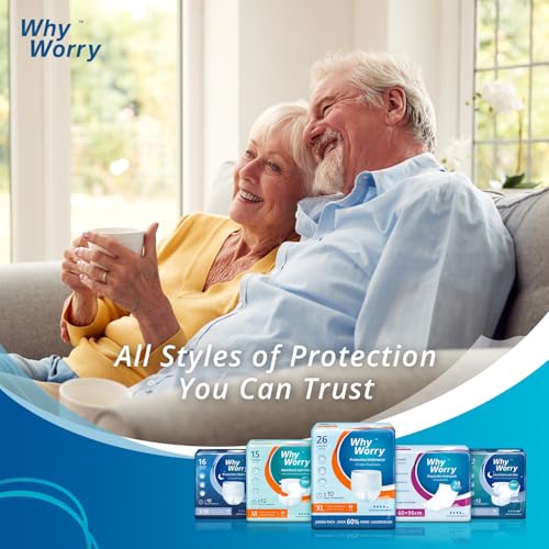 WhyWorry Incontinence Underwear for Women & Men, XLarge, 104 Count - size: X-Large (104 Count)