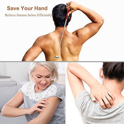 Back Scratcher for Women Men Extendable with Massage Roller - color: Dark Red