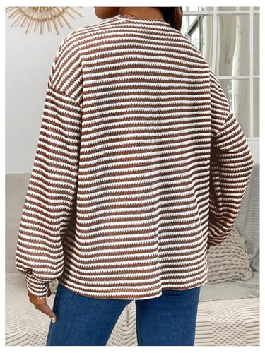 RoseSeek Women's Long Sleeve Crew Neck Maternity Sweatshirt Pullover Tops - color: Deep Brown, size: 3X-Large