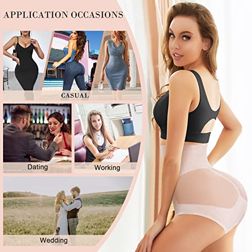 Nebility Womens' Tummy Control High Waist Trainer Body Shaper - color: Beige, size: 3X-Large