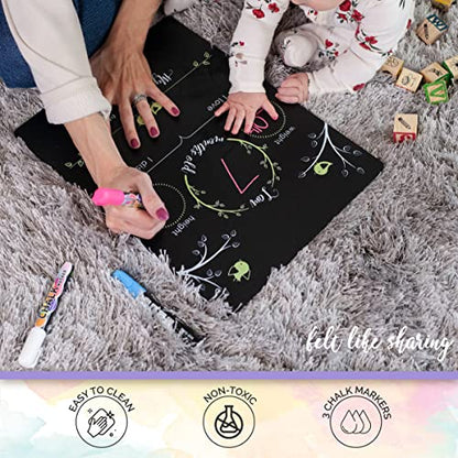 Felt Like Sharing Baby Milestone Chalkboard Sign (12”x16”, 3 Markers)