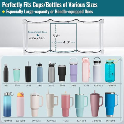 Premium Water Bottle Organizer for Stanley 40OZ & Various Bottles, Tumblers - size: 2 Tier for 6