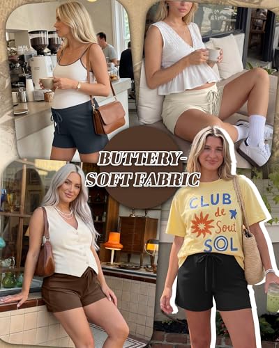 4 Pack Women's Maternity Casual Shorts - color: Charcoal Gray, Cream, Brown, Black, size: Small